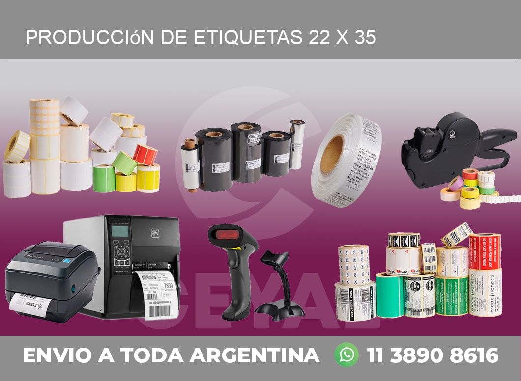 Producción de etiquetas 22 x 35