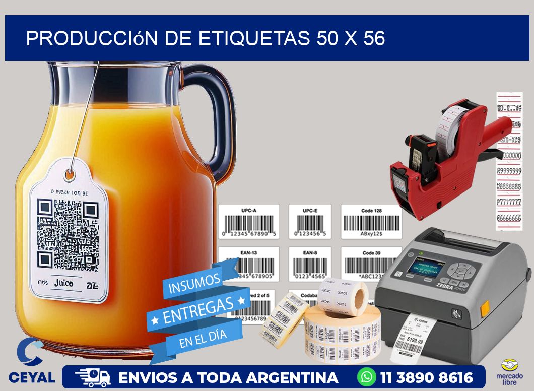 Producción de etiquetas 50 x 56