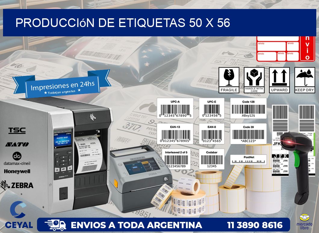Producción de etiquetas 50 x 56