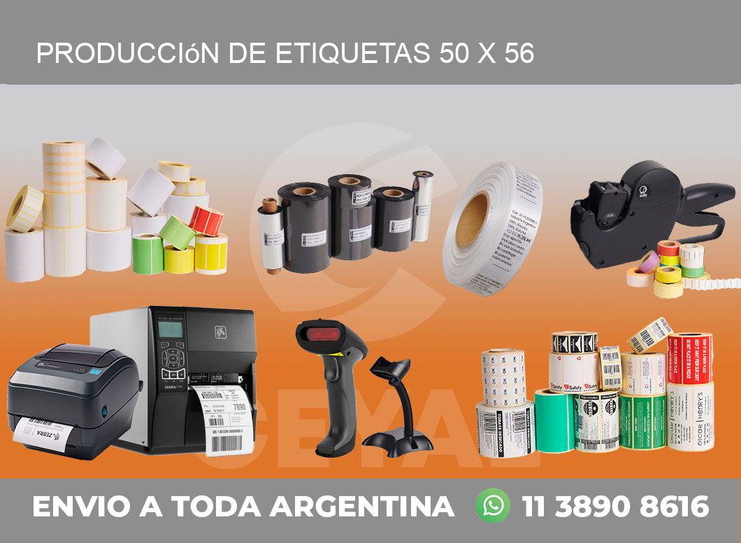 Producción de etiquetas 50 x 56