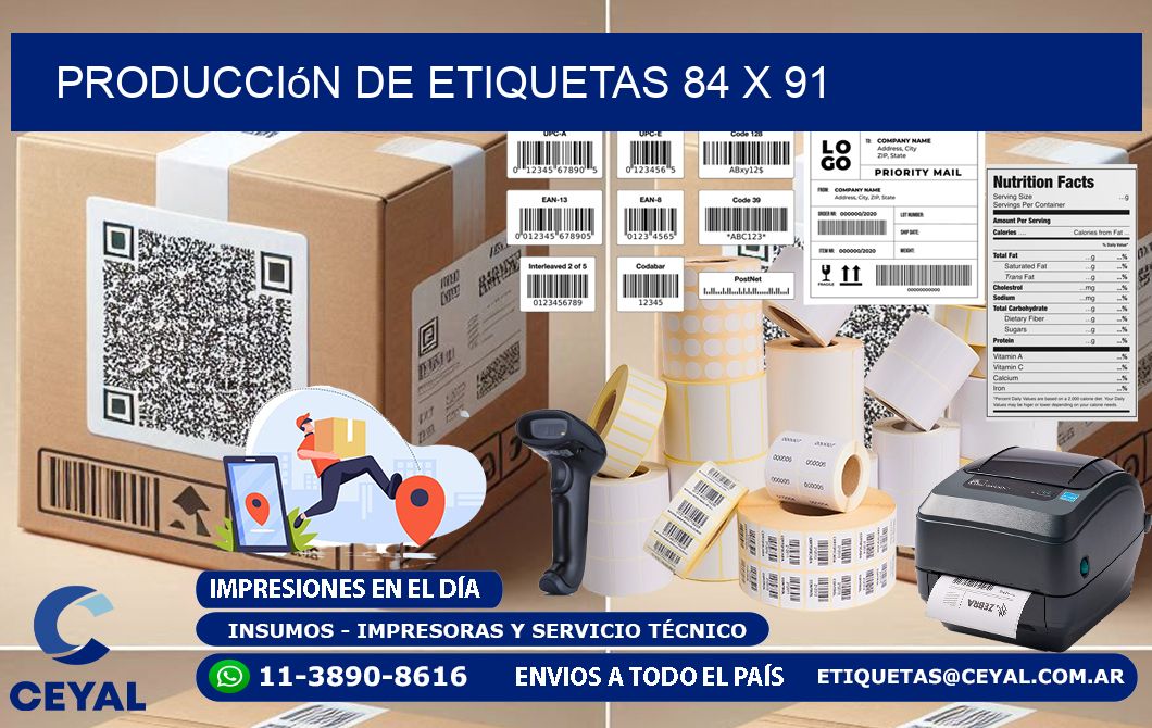 Producción de etiquetas 84 x 91