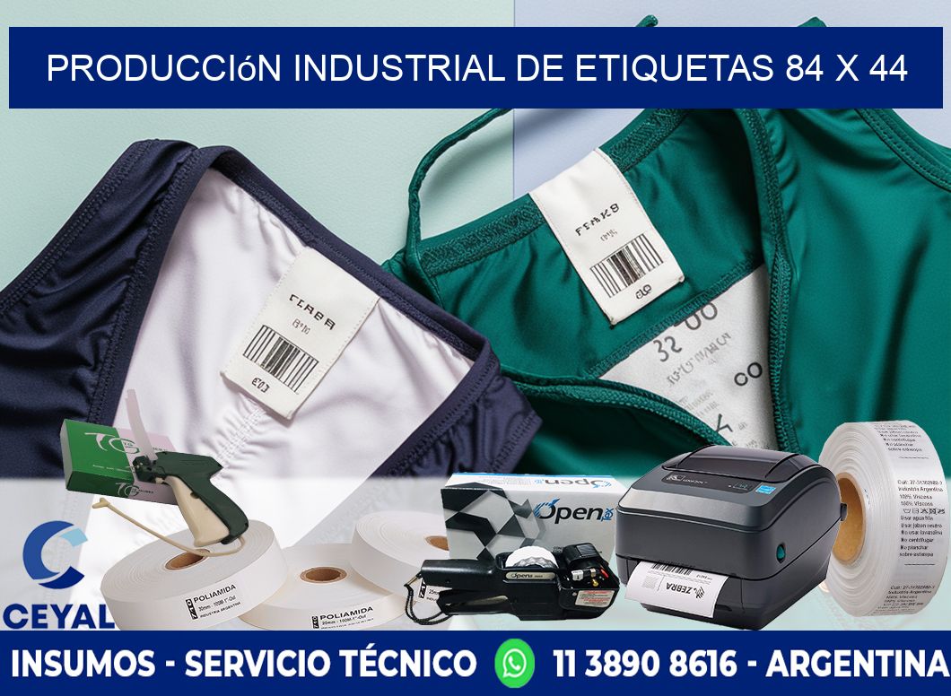 Producción industrial de etiquetas 84 x 44