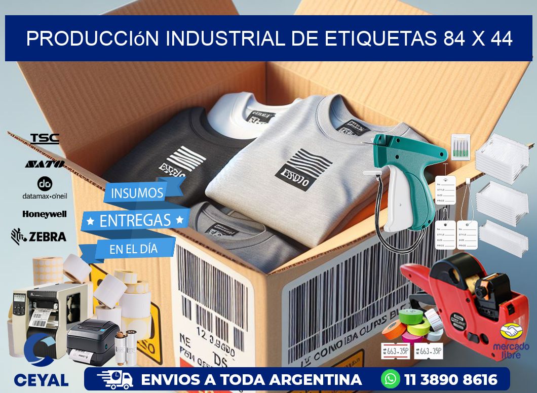 Producción industrial de etiquetas 84 x 44