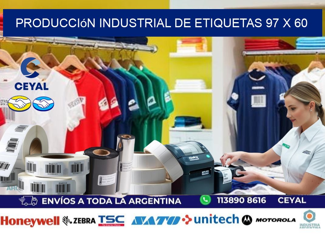Producción industrial de etiquetas 97 x 60