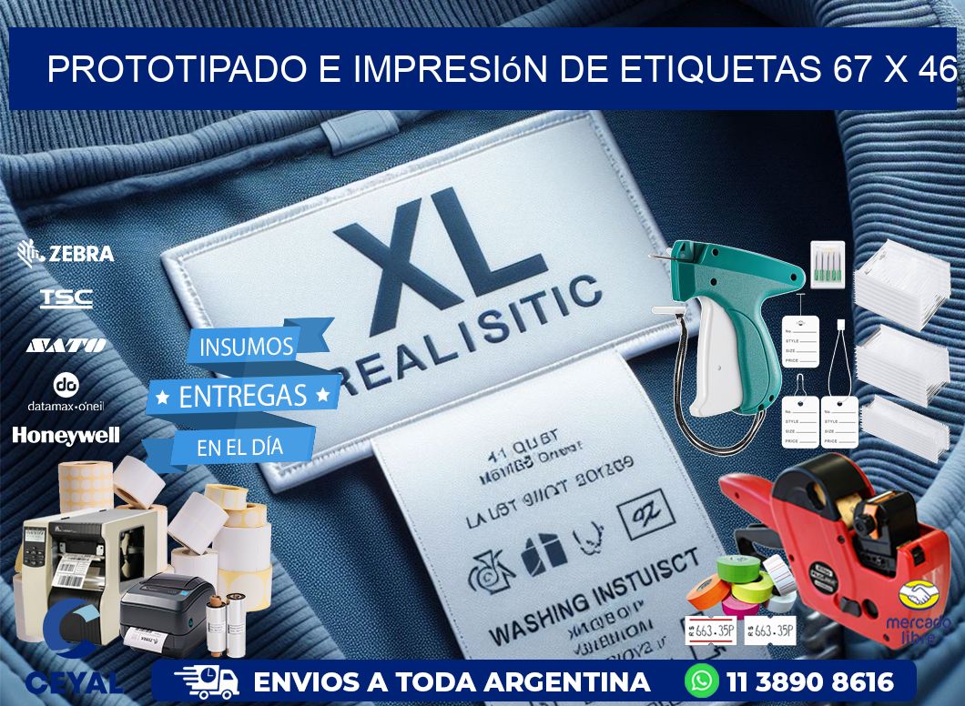 Prototipado e impresión de etiquetas 67 x 46