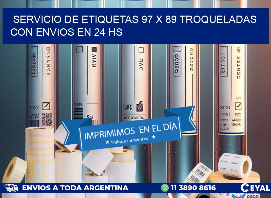 Servicio de etiquetas 97 x 89 troqueladas con envíos en 24 hs