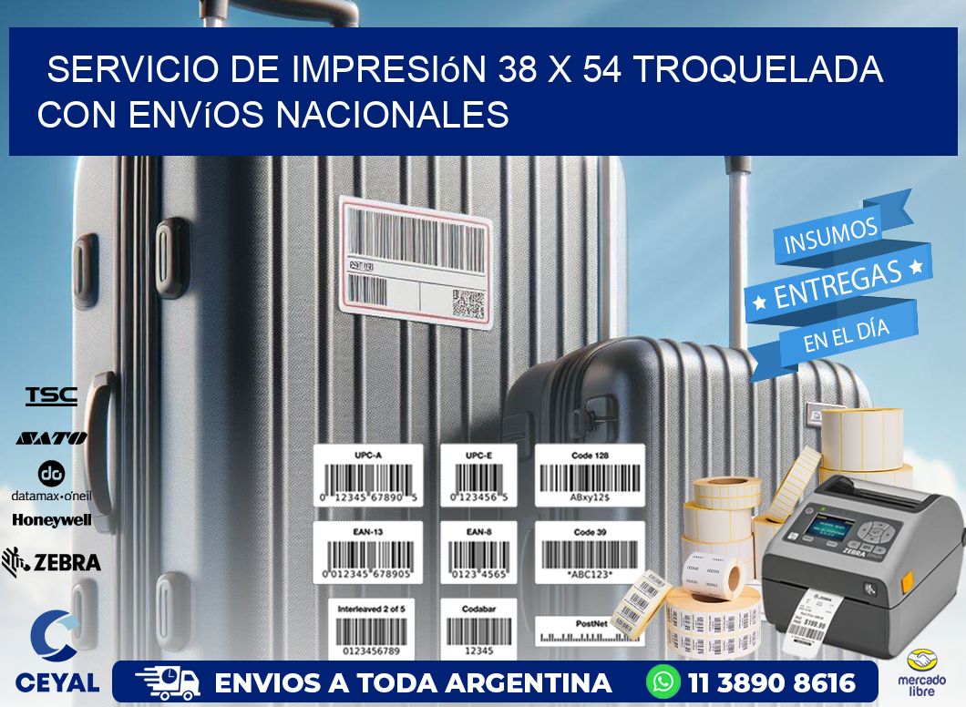 Servicio de impresión 38 x 54 troquelada con envíos nacionales