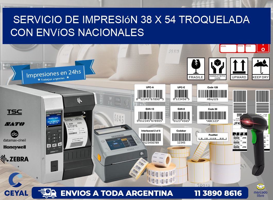 Servicio de impresión 38 x 54 troquelada con envíos nacionales
