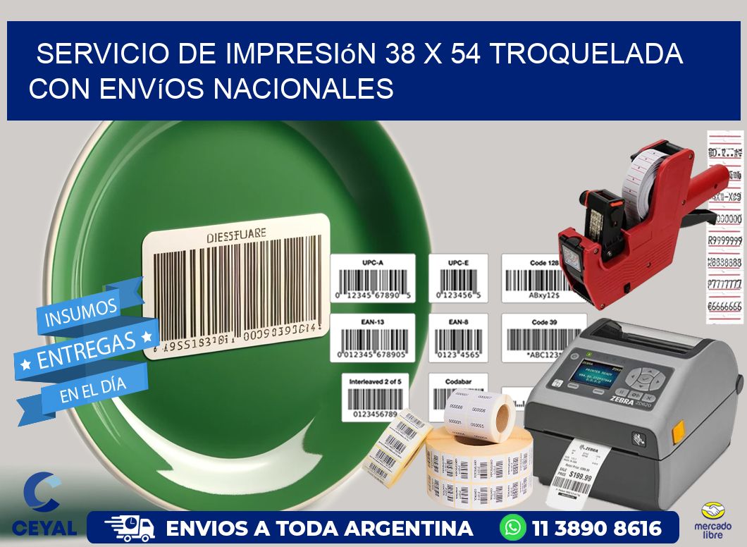Servicio de impresión 38 x 54 troquelada con envíos nacionales