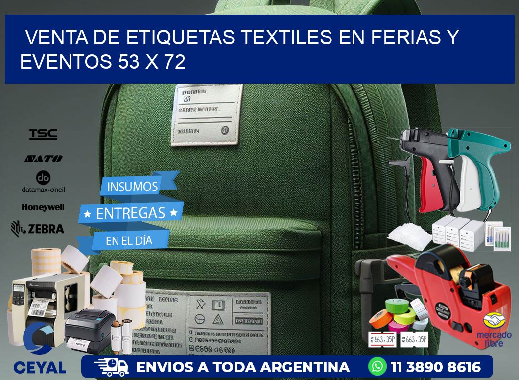 Venta de Etiquetas Textiles en Ferias y Eventos 53 x 72