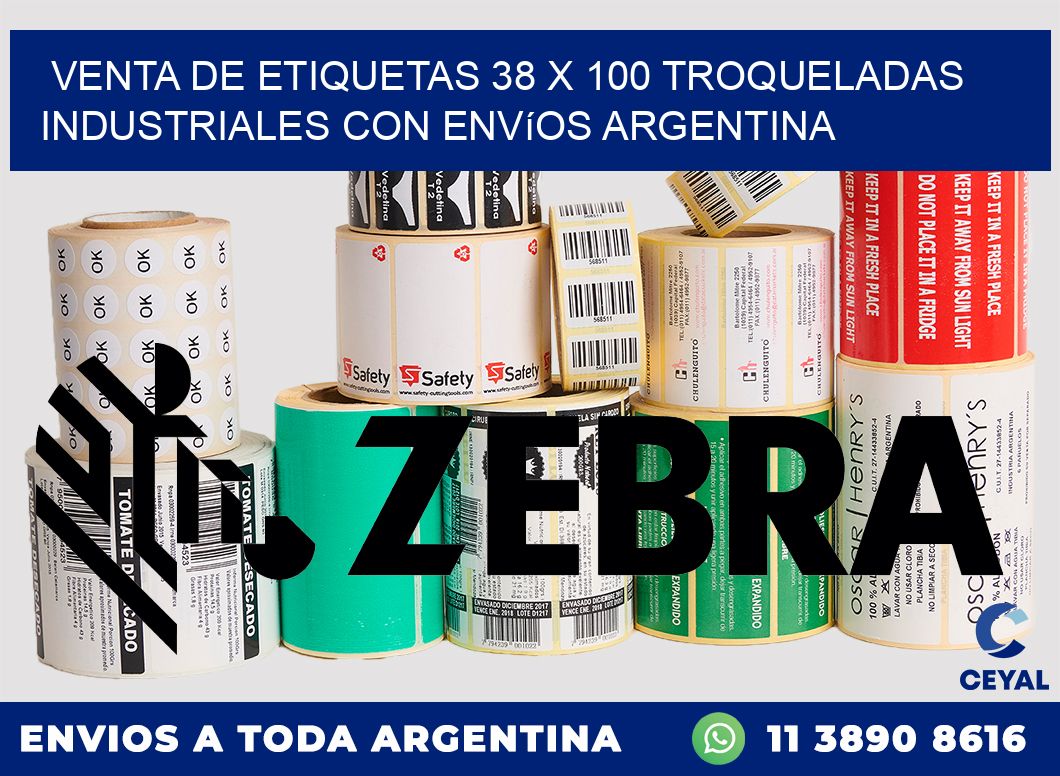 Venta de etiquetas 38 x 100 troqueladas industriales con envíos Argentina