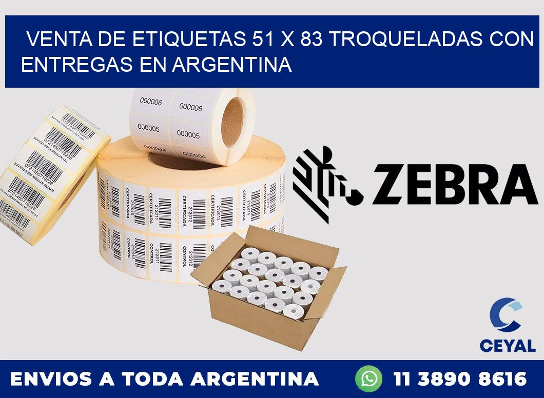 Venta de etiquetas 51 x 83 troqueladas con entregas en Argentina