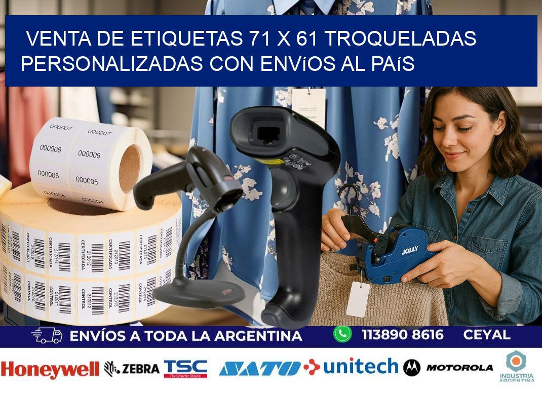 Venta de etiquetas 71 x 61 troqueladas personalizadas con envíos al país