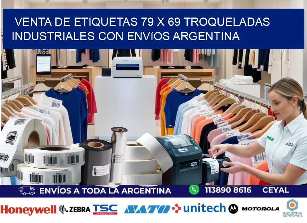 Venta de etiquetas 79 x 69 troqueladas industriales con envíos Argentina