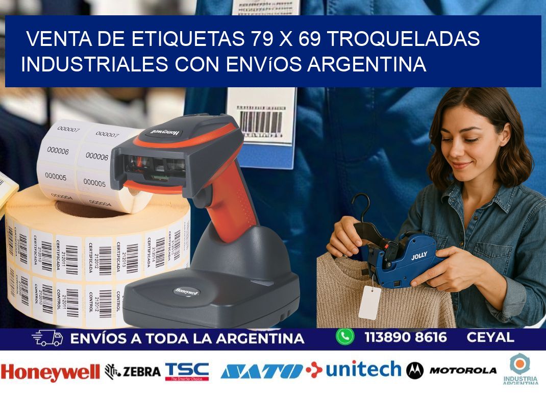 Venta de etiquetas 79 x 69 troqueladas industriales con envíos Argentina