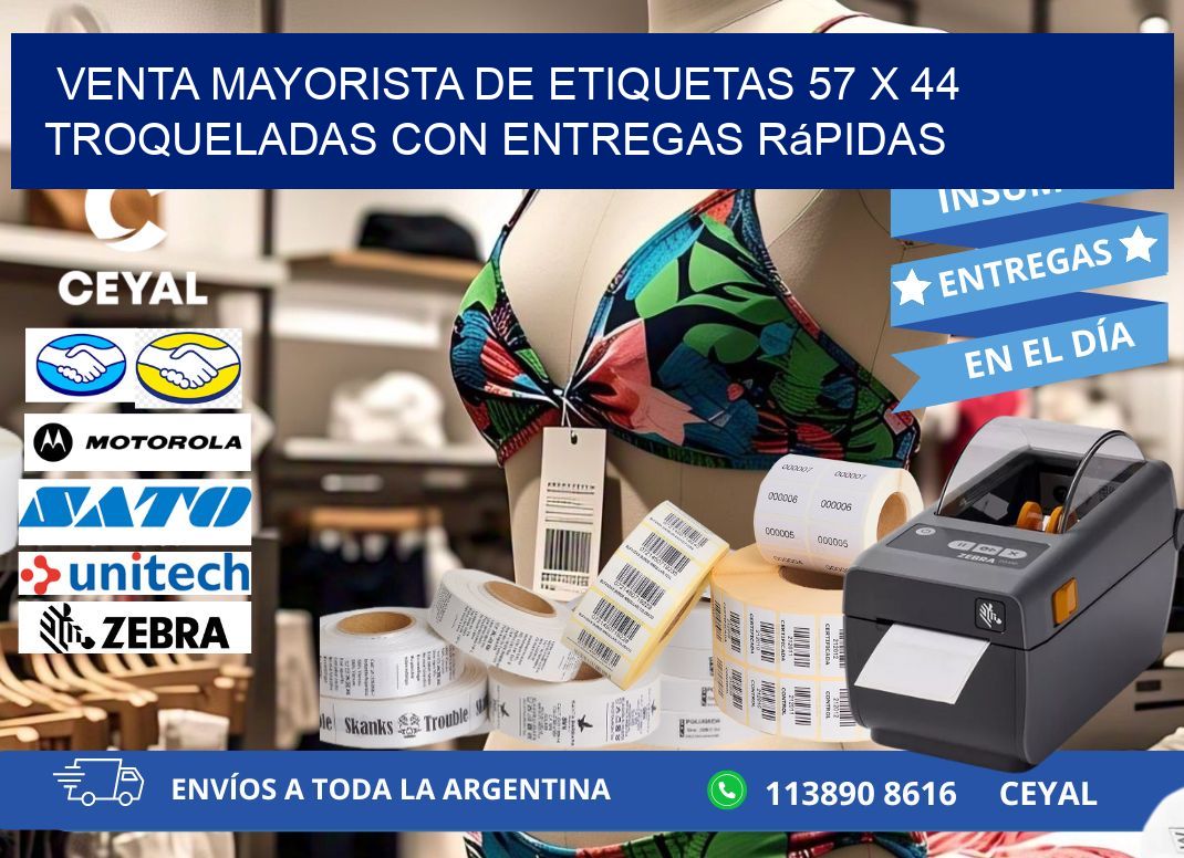Venta mayorista de etiquetas 57 x 44 troqueladas con entregas rápidas