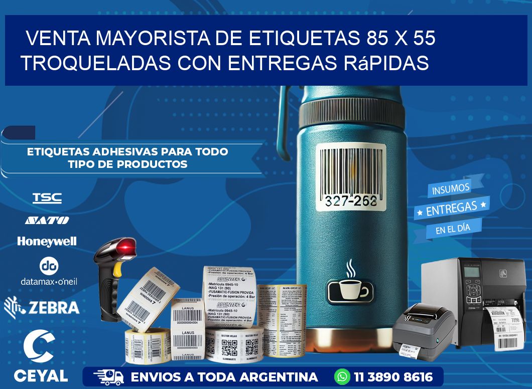 Venta mayorista de etiquetas 85 x 55 troqueladas con entregas rápidas