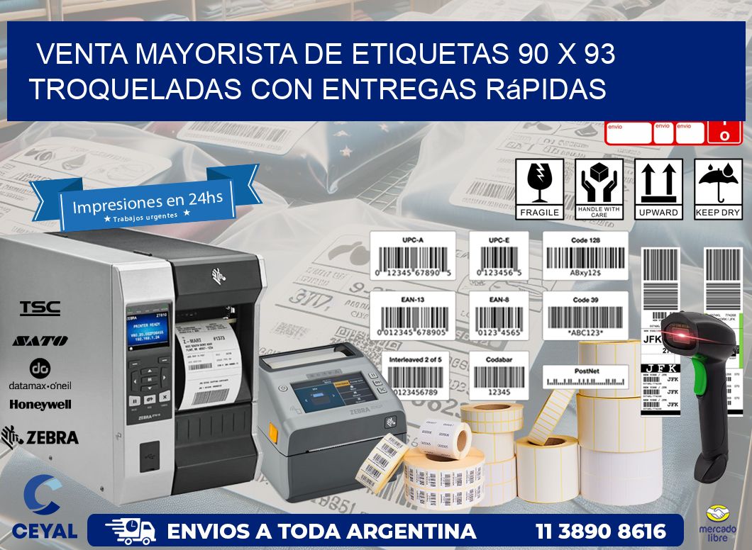Venta mayorista de etiquetas 90 x 93 troqueladas con entregas rápidas