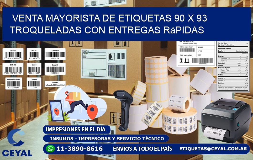 Venta mayorista de etiquetas 90 x 93 troqueladas con entregas rápidas
