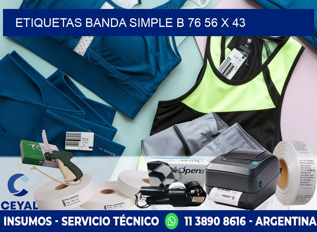 etiquetas banda simple b 76 56 x 43
