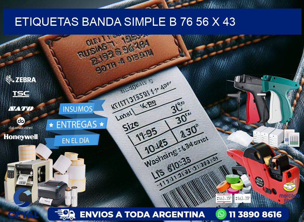 etiquetas banda simple b 76 56 x 43