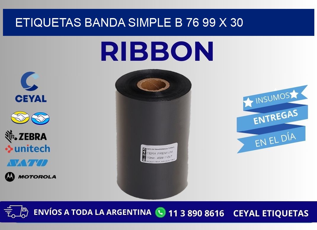 etiquetas banda simple b 76 99 x 30