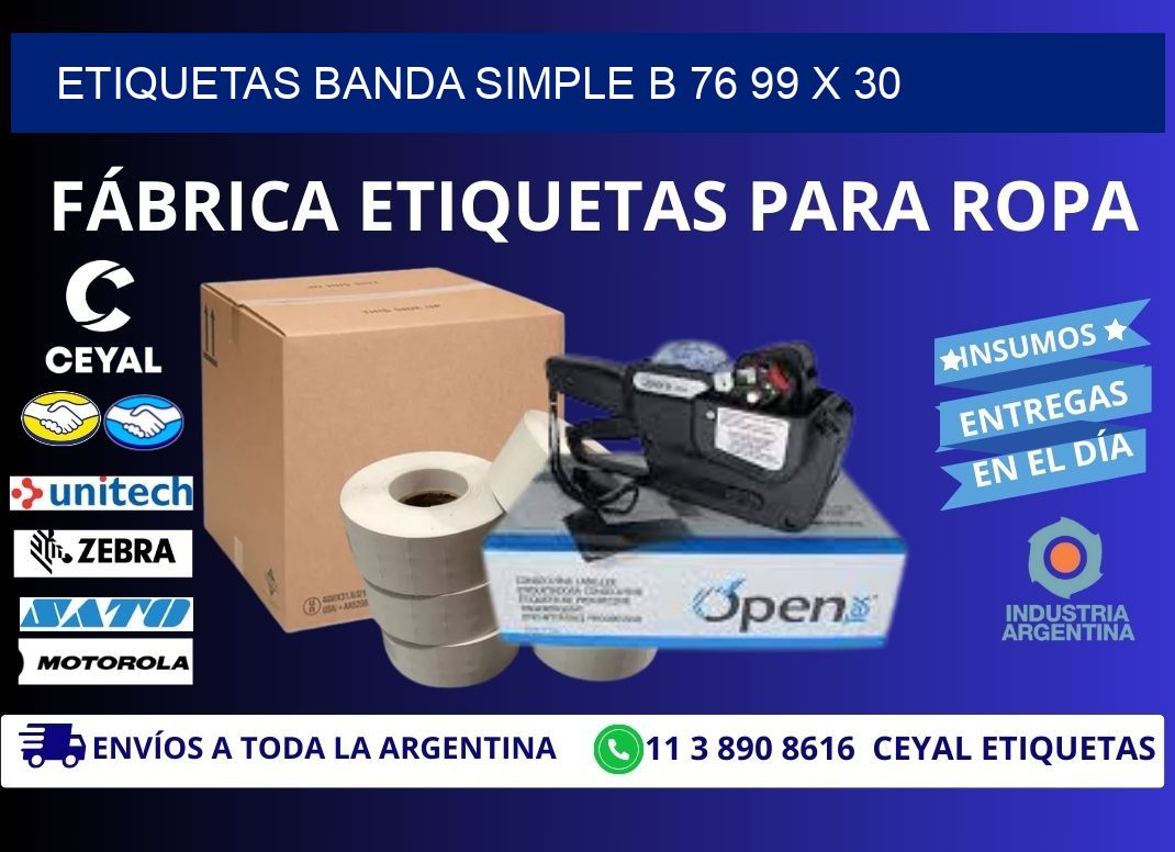 etiquetas banda simple b 76 99 x 30