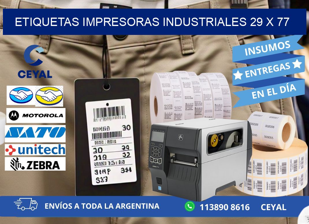 etiquetas impresoras industriales 29 x 77