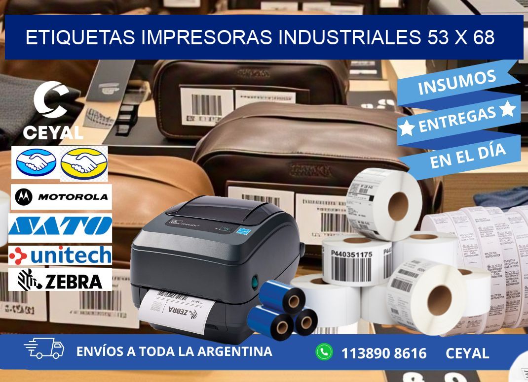 etiquetas impresoras industriales 53 x 68