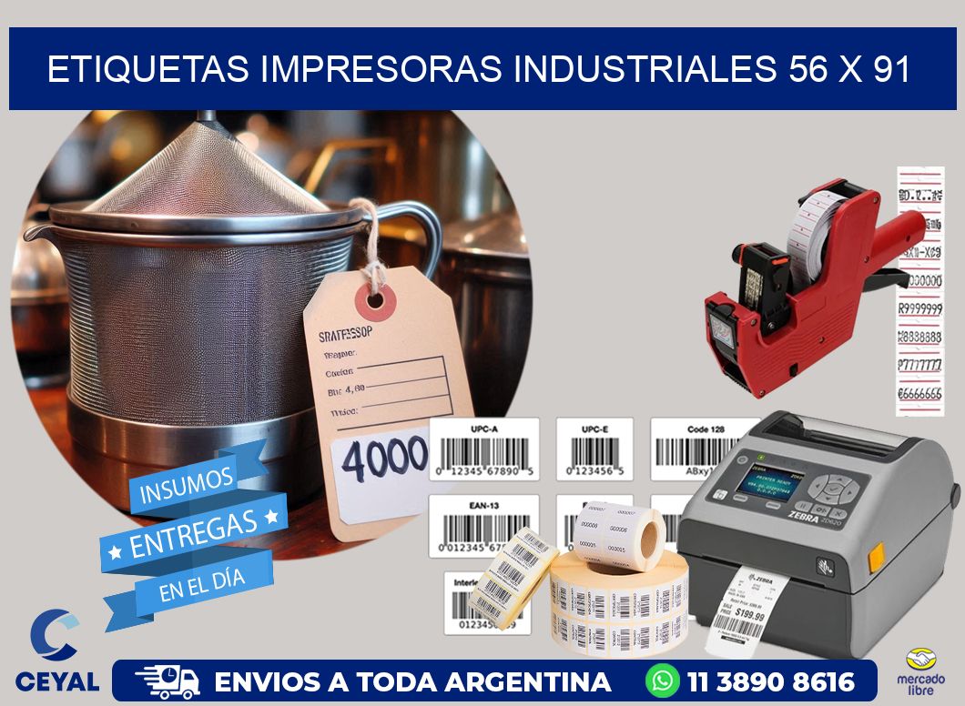 etiquetas impresoras industriales 56 x 91