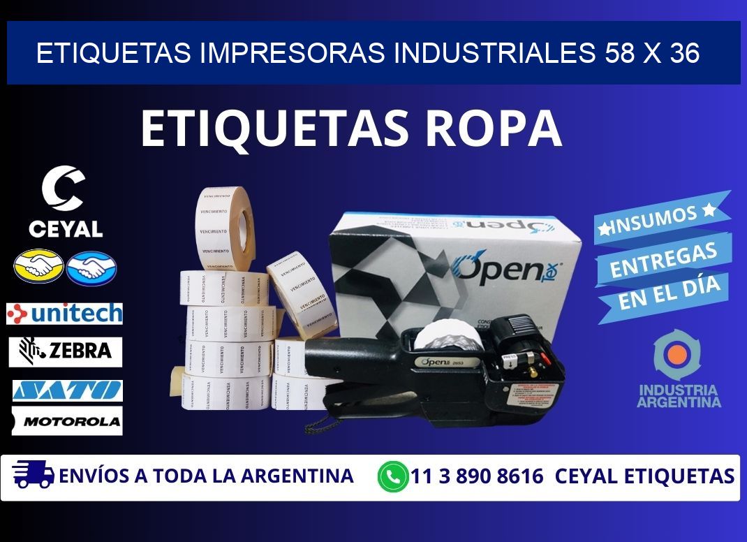 etiquetas impresoras industriales 58 x 36