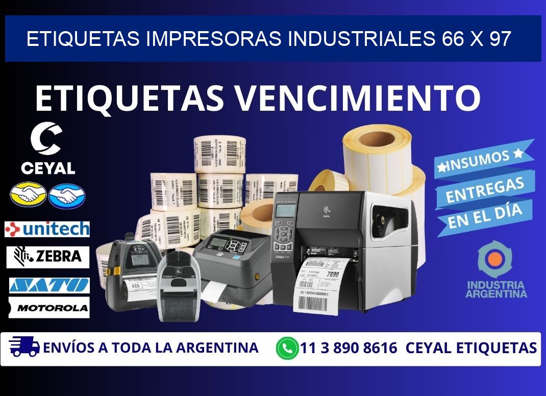 etiquetas impresoras industriales 66 x 97