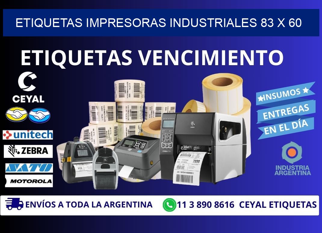 etiquetas impresoras industriales 83 x 60
