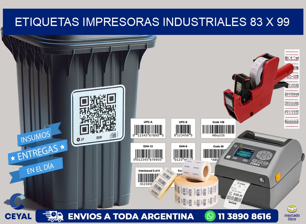 etiquetas impresoras industriales 83 x 99