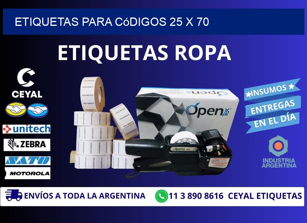 etiquetas para códigos 25 x 70