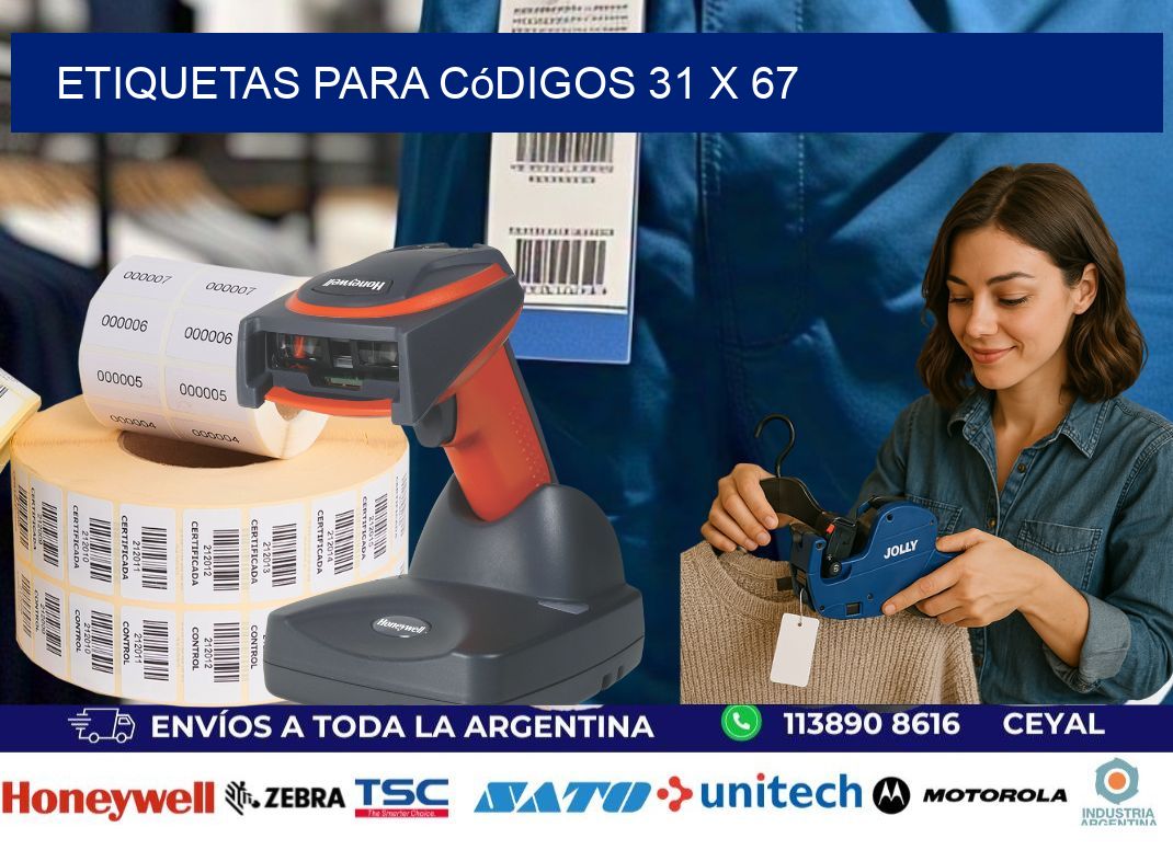 etiquetas para códigos 31 x 67