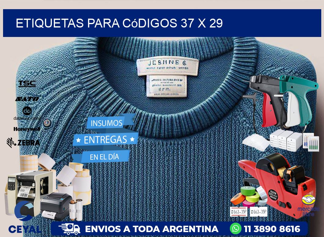 etiquetas para códigos 37 x 29