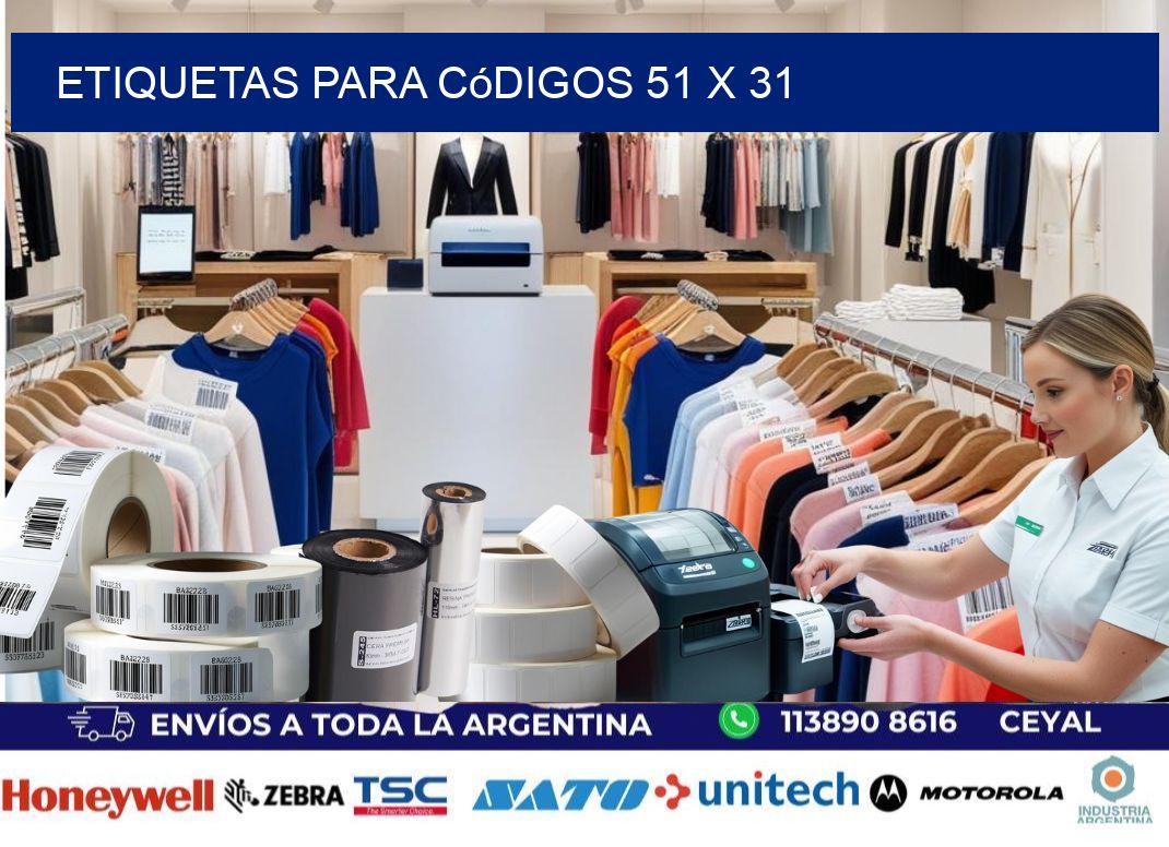 etiquetas para códigos 51 x 31