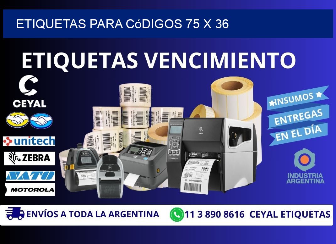 etiquetas para códigos 75 x 36