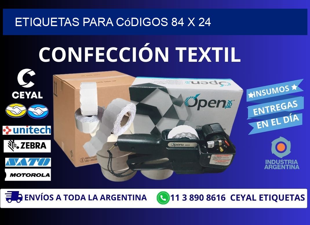 etiquetas para códigos 84 x 24