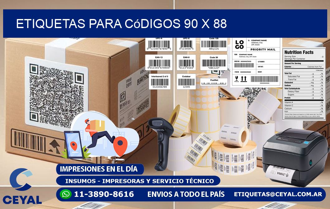 etiquetas para códigos 90 x 88