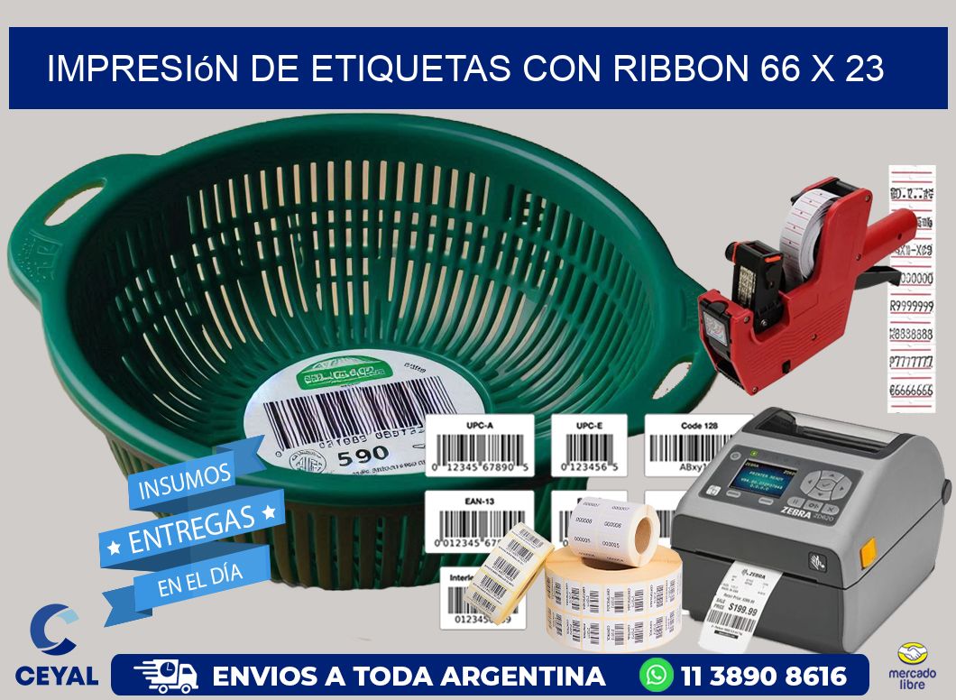 impresión de etiquetas con ribbon 66 x 23