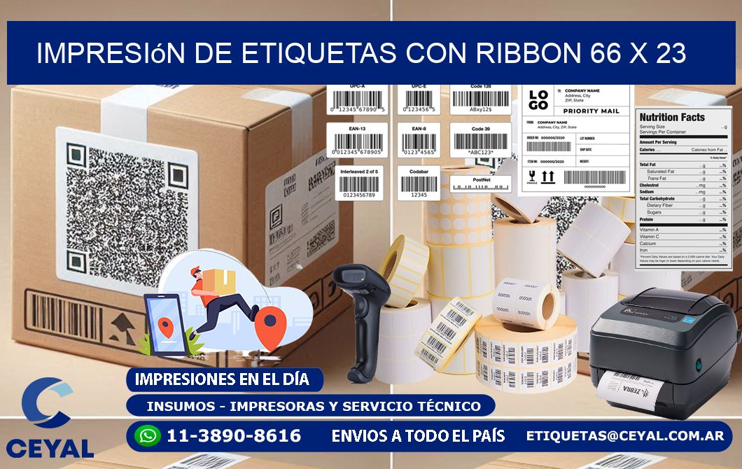 impresión de etiquetas con ribbon 66 x 23