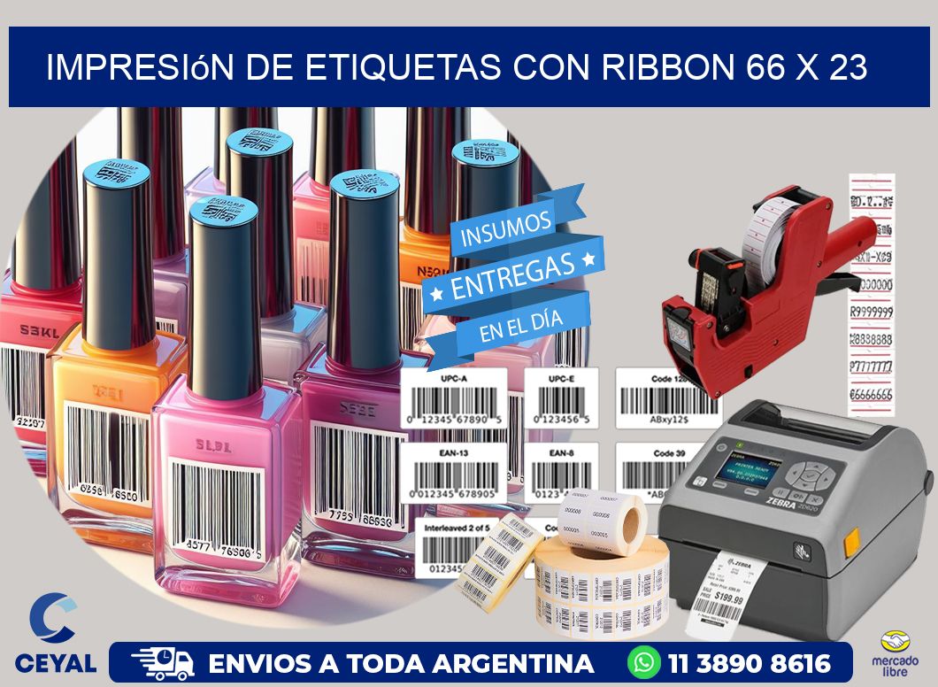 impresión de etiquetas con ribbon 66 x 23