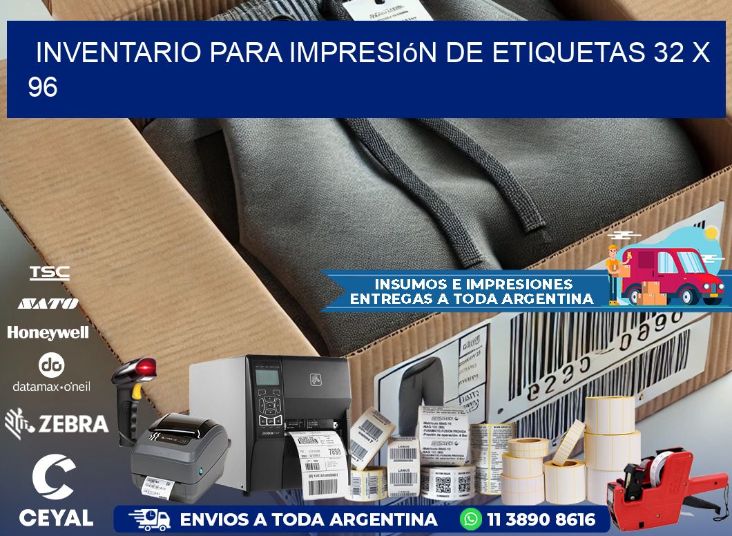 inventario para impresión de etiquetas 32 x 96