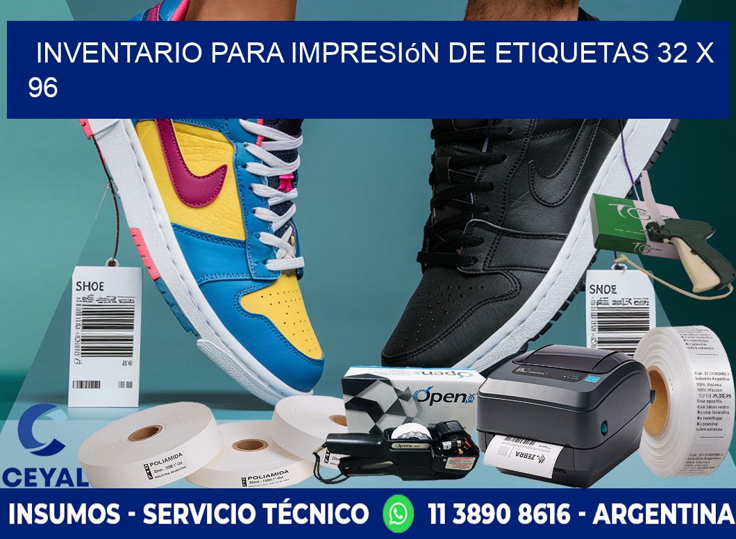 inventario para impresión de etiquetas 32 x 96