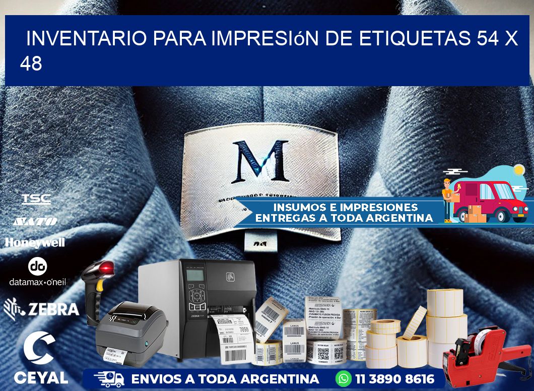 inventario para impresión de etiquetas 54 x 48