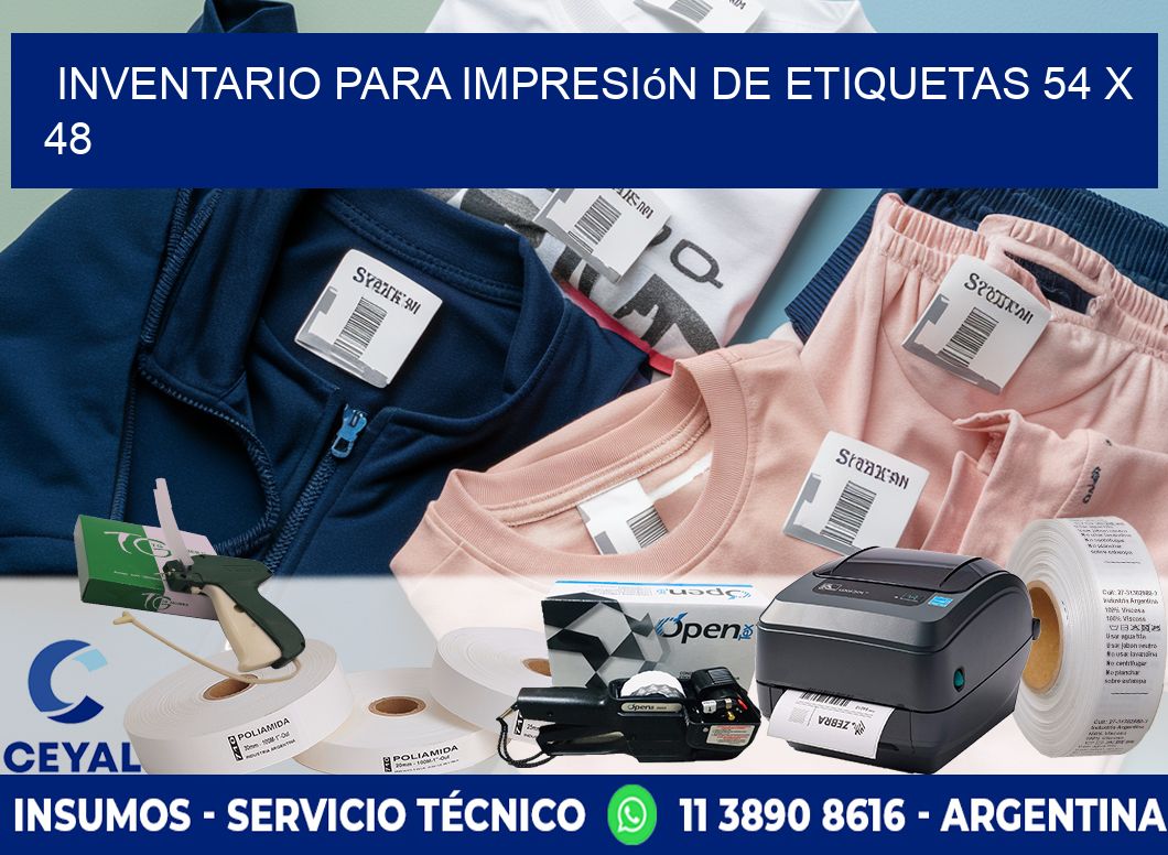 inventario para impresión de etiquetas 54 x 48
