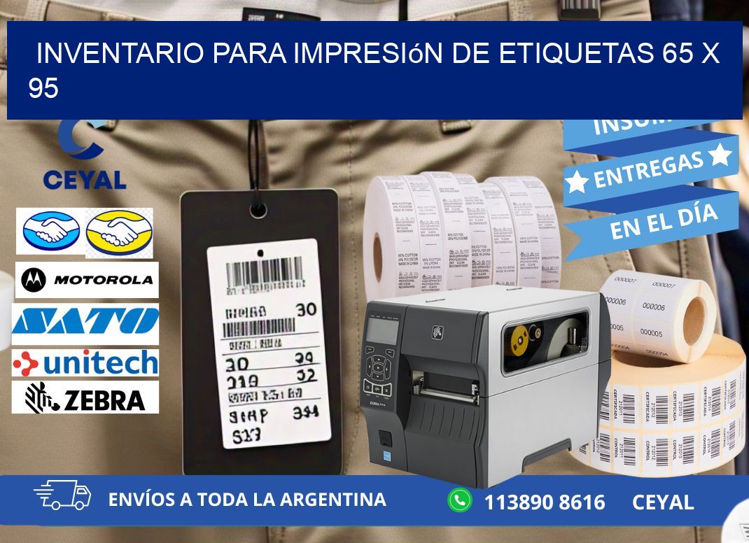 inventario para impresión de etiquetas 65 x 95