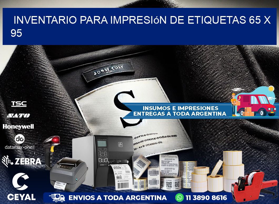 inventario para impresión de etiquetas 65 x 95